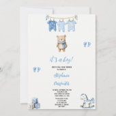 Een Blue beer babyshower Kaart (Voorkant)
