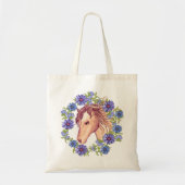 Een Blue Daisy Horse Tote Bag (Voorkant)