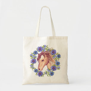 Een Blue Daisy Horse Tote Bag