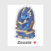 Een Blue Dragon Reading Sticker (Vel)