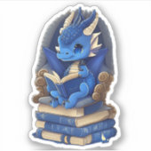Een Blue Dragon Reading Sticker (Voorkant)