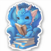 Een Blue Dragon Reading Sticker (Voorkant)