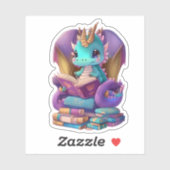 Een Blue Dragon Reading Sticker (Vel)