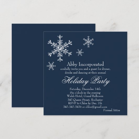 Een Blue Glamoureuze Vakantie Uitnodiging (corp) (Voorkant / Achterkant)