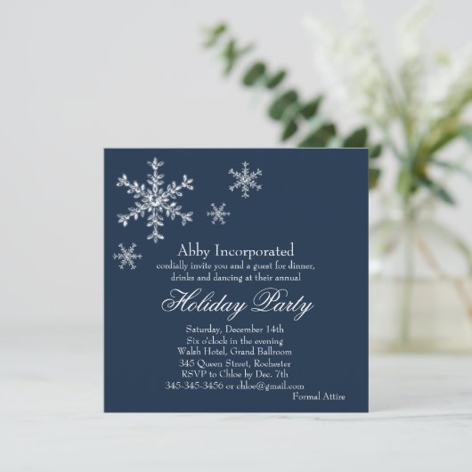 Een Blue Glamoureuze Vakantie Uitnodiging (corp) (Staand voorkant)