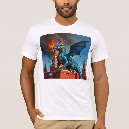 Een Blue & Gold Dragon bezoekt Moskou T-shirt (Voorkant)