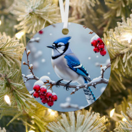 Een  Blue Jay | Gepersonaliseerde kerst Metalen Ornament