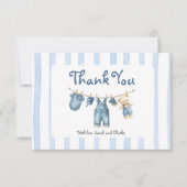 Een Blue Jean Baby Baby shower Boy Bedankt Card (Voorkant)