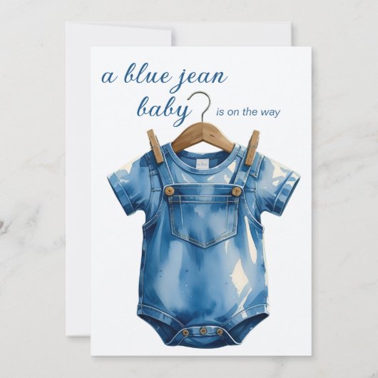 Een Blue Jean Baby Denim Baby shower Kaart (Achterkant)