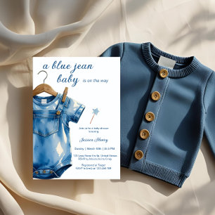 Een Blue Jean Baby Denim Baby shower Kaart