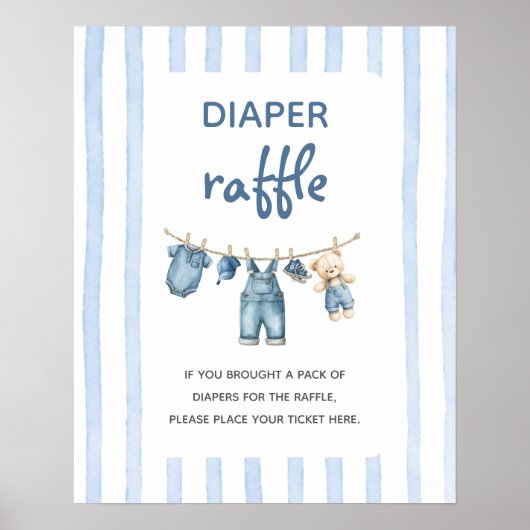 Een Blue Jean Baby Luier Raffle teken Poster (Voorkant)