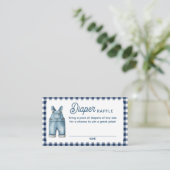 Een Blue Jean Baby shower Luier Raffle Kaart (Staand voorkant)
