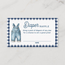 Een Blue Jean Baby shower Luier Raffle Kaart
