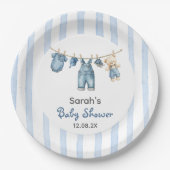Een Blue Jean Baby shower Papieren Bordje (Voorkant)