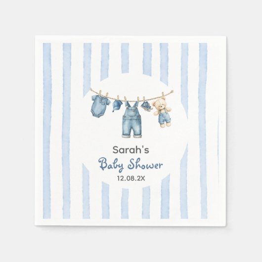 Een Blue Jean Baby shower Servet (Voorkant)