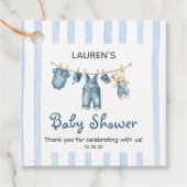 Een Blue Jean Boy Baby shower Bedankjes Labels (Voorkant)
