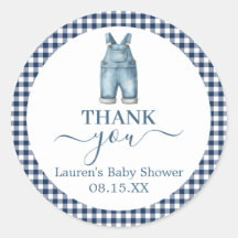 Een Blue Jeans Baby shower ronde Sticker