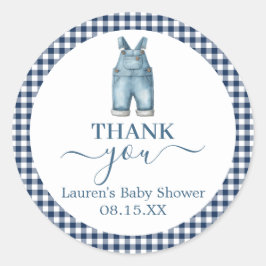 Een Blue Jeans Baby shower ronde Sticker