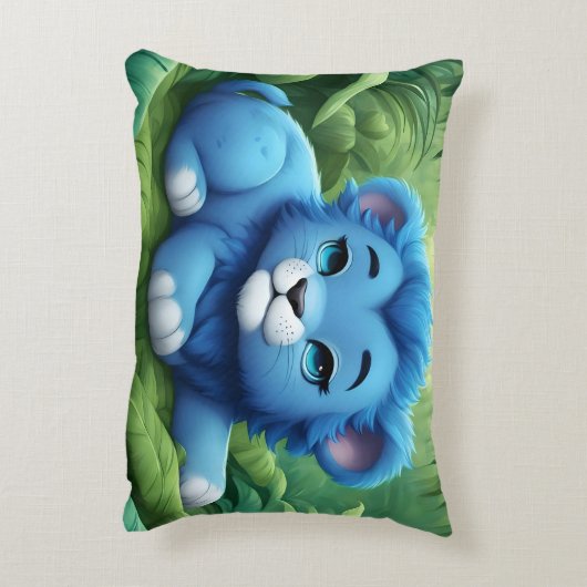 Een Blue Lion Cub in het Oerwouden kussen (Achterkant (Verticaal))