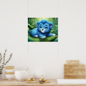 Een Blue Lion Cub in het Oerwouden Poster (Keuken)
