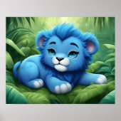 Een Blue Lion Cub in het Oerwouden Poster (Voorkant)