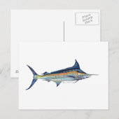 Een Blue Marlin vis briefkaart (Voorkant / Achterkant)