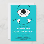 Een Blue Monster Bash! Schattigee Monster Party no Kaart (Voorkant)