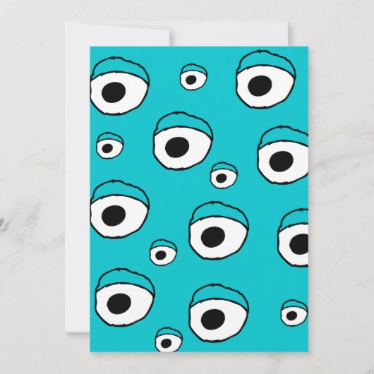 Een Blue Monster Bash! Schattigee Monster Party no Kaart (Achterkant)