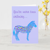 Een Blue Zebra Stip Nooit Gewone Werelden Beste Mo Kaart (Gele Bloem)