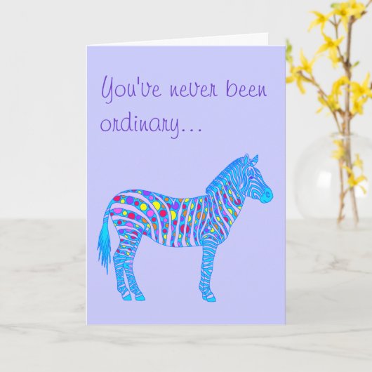 Een Blue Zebra Stip Nooit Gewone Werelden Beste Mo Kaart (Gele Bloem)