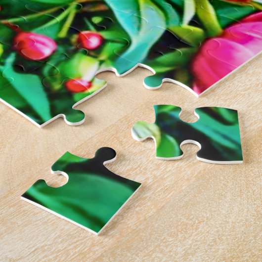 Een bluebird bovenop rozen legpuzzel (Zijkant)