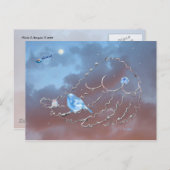 Een Bluebird's kerst. Feestdagenkaart (Voorkant / Achterkant)