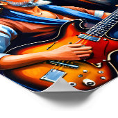 Een Blues Man Rocker op de hoek van de straat Poster (Hoek)