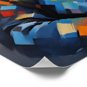 Een Blues man spelen de saxofoon Poster (Hoek)