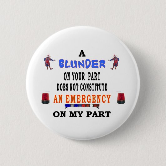 EEN BLUNDER RONDE BUTTON 5,7 CM (Voorkant)