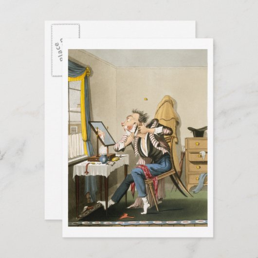 Een Blunt Razor, pub. door Hunt, 1827 (gekleurd et Briefkaart (Voorkant / Achterkant)