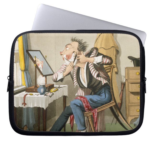 Een bluntse razor, pub. door Hunt, 1827 (gekleurd  Laptop Sleeve (Voorkant)