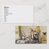 Een bluntse razor, pub. door Hunt, 1827 (gekleurd  Visitekaartje (Voorkant / Achterkant)