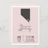 Een Blush Las Vegas, Nevada Wedding Invitation Kaart (Voorkant / Achterkant)