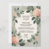 Een Blush pastel Perzik Mint Moss Sage Groen Bruil Kaart (Voorkant)