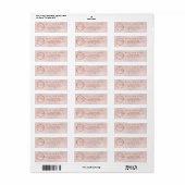 Een Blush Roze Waterverf Monogram Bruiloft Set Etiket (Full Sheet)