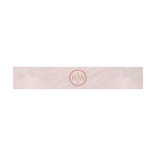 Een Blush Roze Waterverf Monogram Bruiloft Suite Uitnodigingen Wikkel (Vlak)