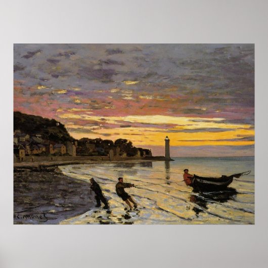 Een Boat Ashore, Honfleur Poster (Voorkant)