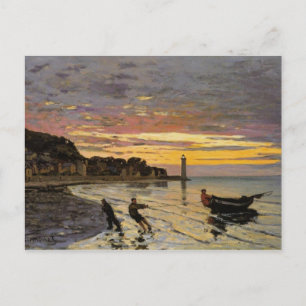 Een Boat Ashore, Honfleur van Claude Monet. Briefkaart