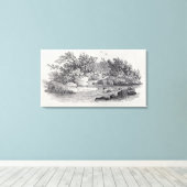 Een bocht in de rivier uit de geschiedenis van de  canvas afdruk (Insitu (Houten vloer))