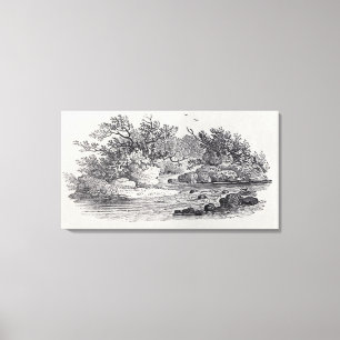 Een bocht in de rivier uit de geschiedenis van de  canvas afdruk