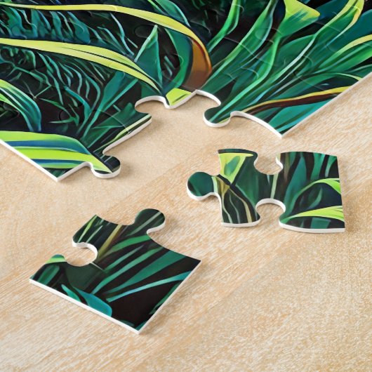 Een bochtige houten promenade legpuzzel (Zijkant)