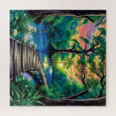 Een bochtige houten promenade legpuzzel (Horizontaal)