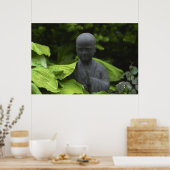 Een Boeddha-beeld in een Meditation Garden Poster (Keuken)