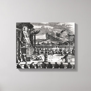 Een boeddhistische ceremonie uit 'Indiae Orientali Canvas Afdruk